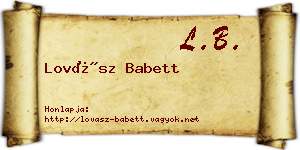Lovász Babett névjegykártya
